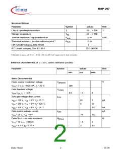 浏览型号BSP297Q67000-S68的Datasheet PDF文件第2页
