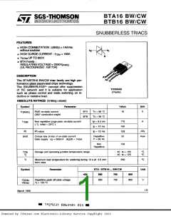 浏览型号BTB16-400BW的Datasheet PDF文件第1页