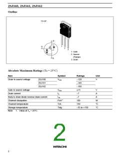 浏览型号2SJ160|2SJ161|2SJ162的Datasheet PDF文件第2页