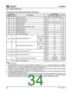 浏览型号HY29F800BT-70E的Datasheet PDF文件第34页