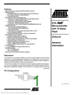 浏览型号ATTINY15(PDIP)的Datasheet PDF文件第1页
