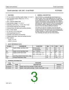 浏览型号PCF8583的Datasheet PDF文件第3页