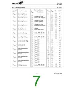 浏览型号HT1621B-48SSOP的Datasheet PDF文件第7页