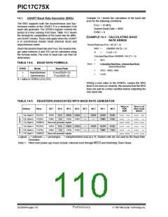 浏览型号PIC17C752T-25I/P的Datasheet PDF文件第110页