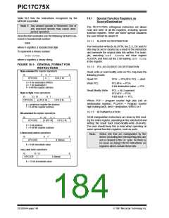 浏览型号PIC17C752T-25I/P的Datasheet PDF文件第184页