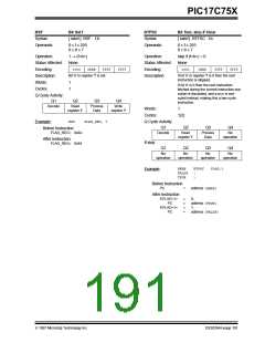 浏览型号PIC17C752T-25I/P的Datasheet PDF文件第191页