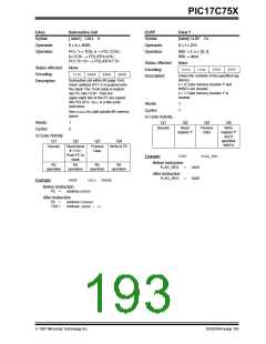 浏览型号PIC17C752T-25I/P的Datasheet PDF文件第193页