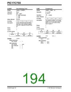 浏览型号PIC17C752T-25I/P的Datasheet PDF文件第194页