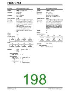 浏览型号PIC17C752T-25I/P的Datasheet PDF文件第198页