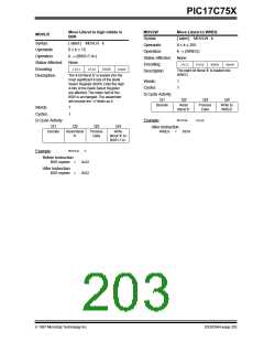 浏览型号PIC17C752T-25I/P的Datasheet PDF文件第203页