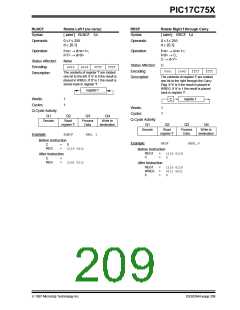浏览型号PIC17C752T-25I/P的Datasheet PDF文件第209页