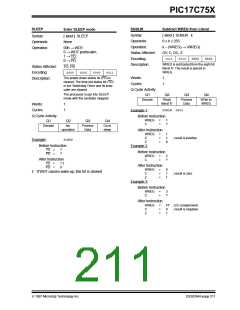 浏览型号PIC17C752T-25I/P的Datasheet PDF文件第211页
