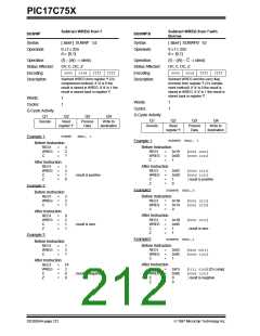 浏览型号PIC17C752T-25I/P的Datasheet PDF文件第212页