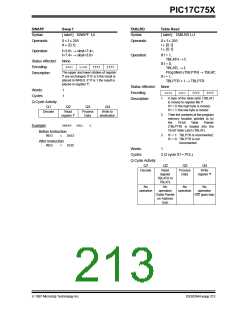 浏览型号PIC17C752T-25I/P的Datasheet PDF文件第213页