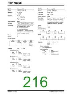 浏览型号PIC17C752T-25I/P的Datasheet PDF文件第216页