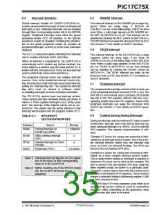 浏览型号PIC17C752T-25I/P的Datasheet PDF文件第35页