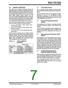 浏览型号PIC17C752T-25I/P的Datasheet PDF文件第7页