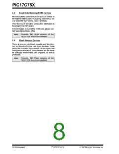 浏览型号PIC17C752T-25I/P的Datasheet PDF文件第8页