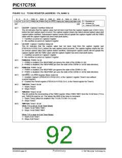 浏览型号PIC17C752T-25I/P的Datasheet PDF文件第92页