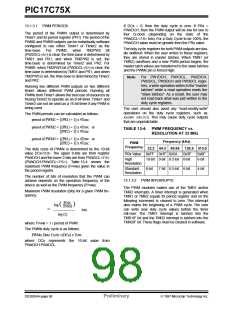 浏览型号PIC17C752T-25I/P的Datasheet PDF文件第98页