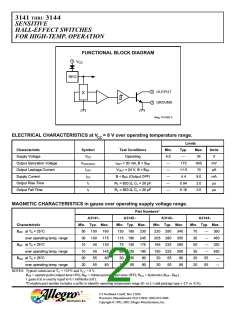 浏览型号A3144EUA的Datasheet PDF文件第2页