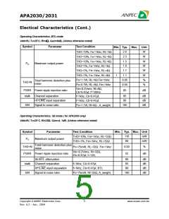 浏览型号APA2031的Datasheet PDF文件第5页