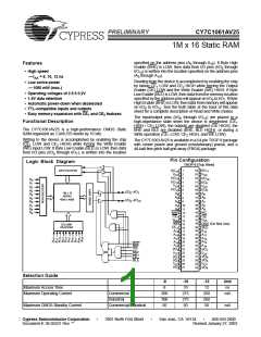 浏览型号CY7C1061AV25-8ZC的Datasheet PDF文件第1页