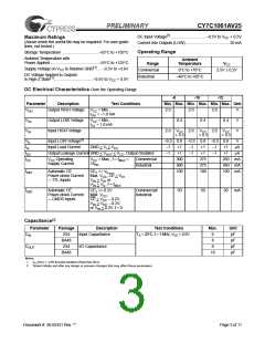 浏览型号CY7C1061AV25-8ZC的Datasheet PDF文件第3页