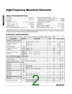 浏览型号MAX038的Datasheet PDF文件第2页