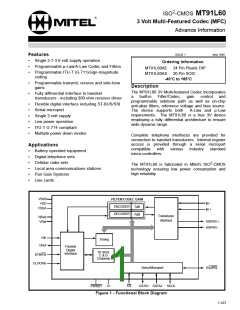 浏览型号MT91L60AS的Datasheet PDF文件第1页