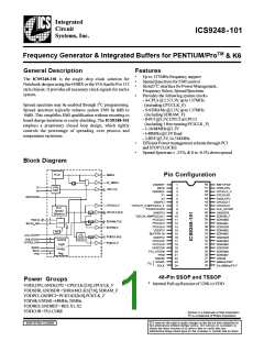 浏览型号ICS9248YG-101-T的Datasheet PDF文件第1页