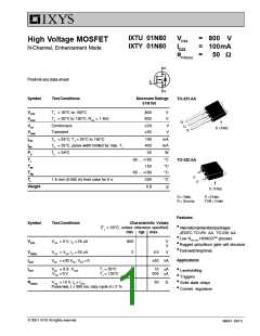 浏览型号IXTY01N80的Datasheet PDF文件第1页