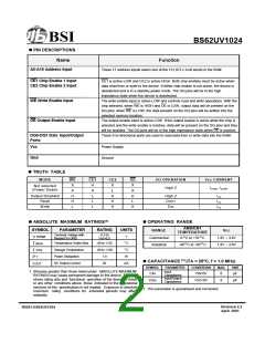 浏览型号BS62UV1024JC的Datasheet PDF文件第2页