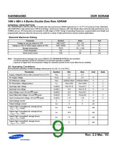 浏览型号K4H560438D-GCB0的Datasheet PDF文件第9页