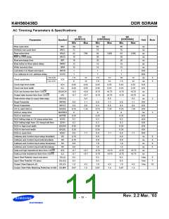 浏览型号K4H561638D-GCB0的Datasheet PDF文件第11页
