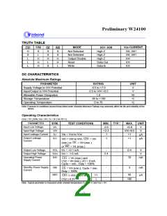 浏览型号W24100S-70L的Datasheet PDF文件第2页