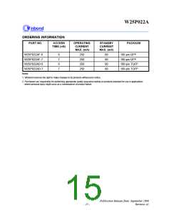 浏览型号W25P022A-6的Datasheet PDF文件第15页
