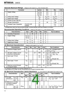 浏览型号MT8804AE的Datasheet PDF文件第4页