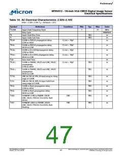 浏览型号MT9V012的Datasheet PDF文件第47页