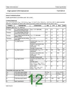 浏览型号TJA1041的Datasheet PDF文件第12页