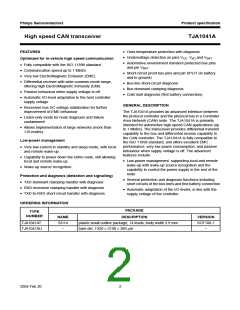 浏览型号TJA1041的Datasheet PDF文件第2页