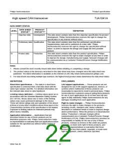 浏览型号TJA1041的Datasheet PDF文件第22页