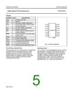 浏览型号TJA1041的Datasheet PDF文件第5页