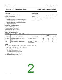 浏览型号74AHC1G86GW的Datasheet PDF文件第2页