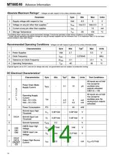 浏览型号MT88E46的Datasheet PDF文件第14页