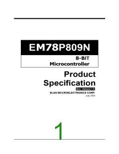 浏览型号EM78P809NP的Datasheet PDF文件第1页