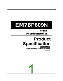 浏览型号EM78P809NM的Datasheet PDF文件第1页