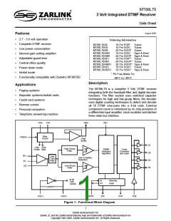 浏览型号MT88L70AE1的Datasheet PDF文件第1页