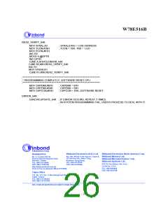 浏览型号W78E516BP-24的Datasheet PDF文件第26页