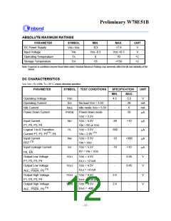 浏览型号W78E51B-40的Datasheet PDF文件第12页